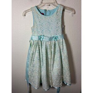 Princess Faith Formal Dress Lacee Boho Wedding Floral Blue Girls Size 10 BD5